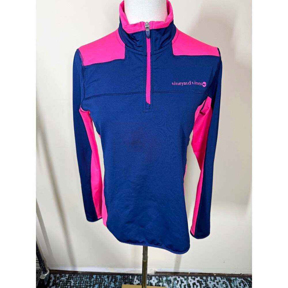 Vineyard Vines Performance Womens S 1/4 Zip Mock Neck Stretch Golf Top 384